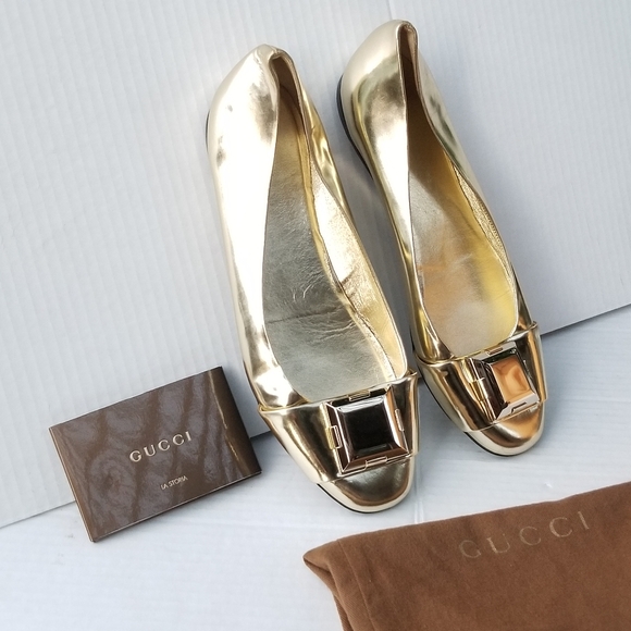 Gucci Gold Ballerina Flats - Picture 5 of 10